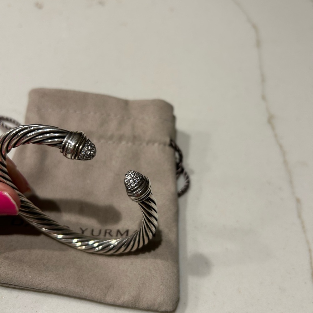 David Yurman 7mm diamond cable bracelet - Picture 2 of 10